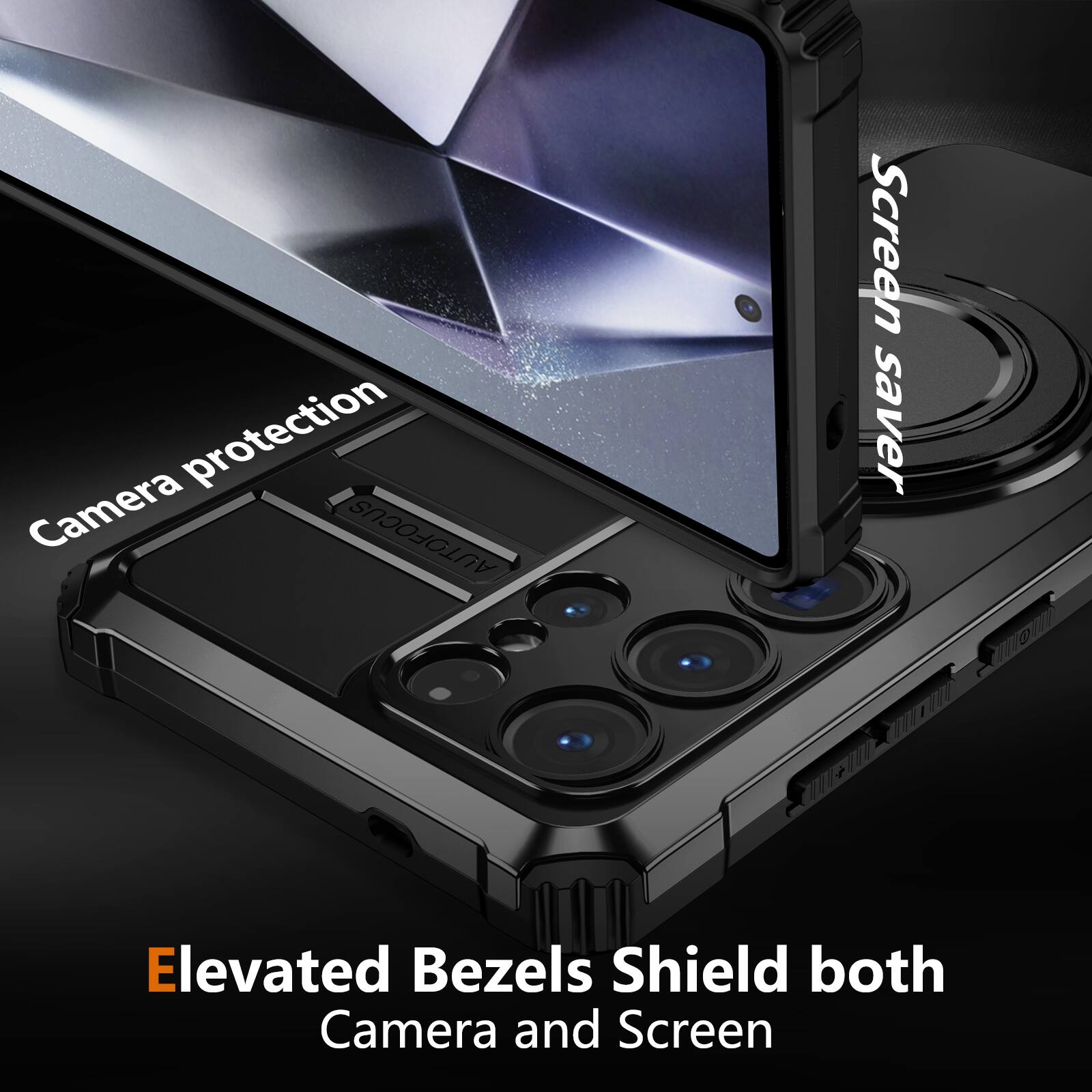 - Camera protection
- Screen saver
- Elevated Bezels Shield both Camera and Screen