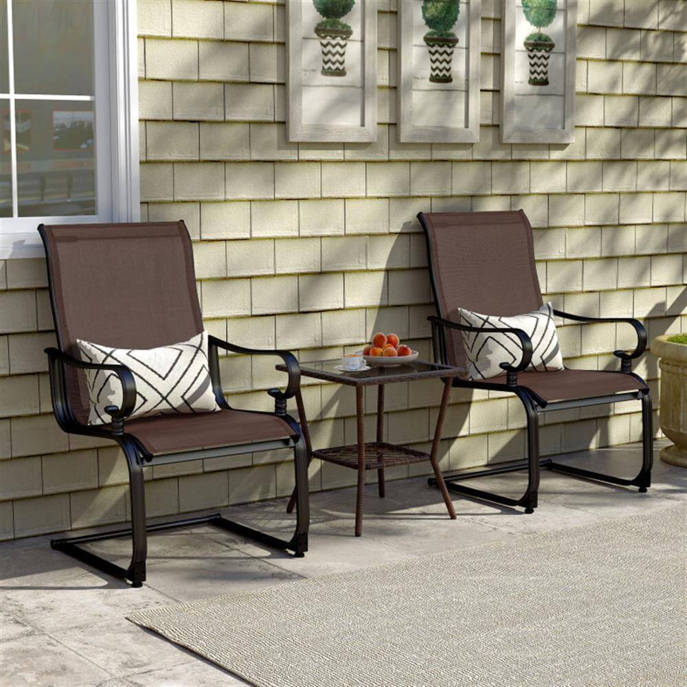 Alt View 4. Kadyn - Outdoor Dining Room Chairs, Patio Kitchen Chairs,Set of 2 Patio Chairs with Quick-drying and Breathable Fabric - Brown.