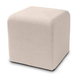 Jaxx - Monroe Square Foam Ottoman with Stain Resistant Performance Fabric, Small (18 x 18), Mist Light Grey - Mist Grey