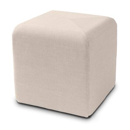Front. Jaxx - Jaxx Monroe Square Foam Ottoman with Stain Resistant Performance Fabric, Small (18 x 18), Mist Light Grey - Mist Grey.