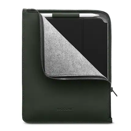 Front. Woolnut - Woolnut Coated PU Folio for 11-inch iPad Pro & Air - Green - Green.