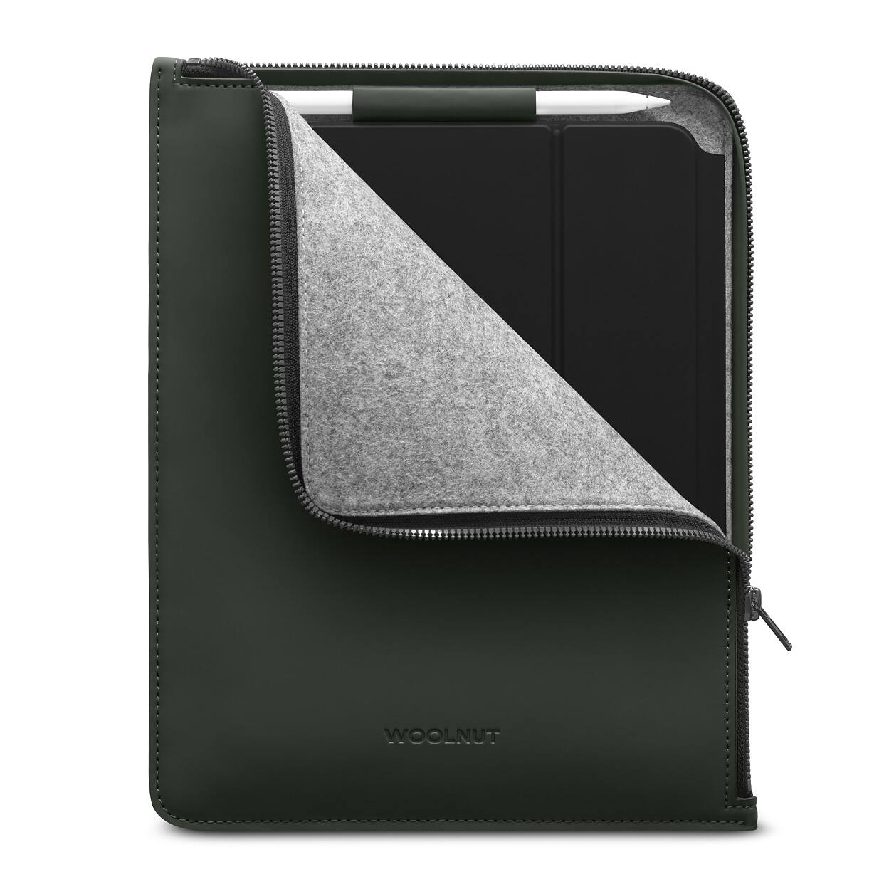 Front. Woolnut - Woolnut Coated PU Folio for 11-inch iPad Pro & Air - Green - Green.