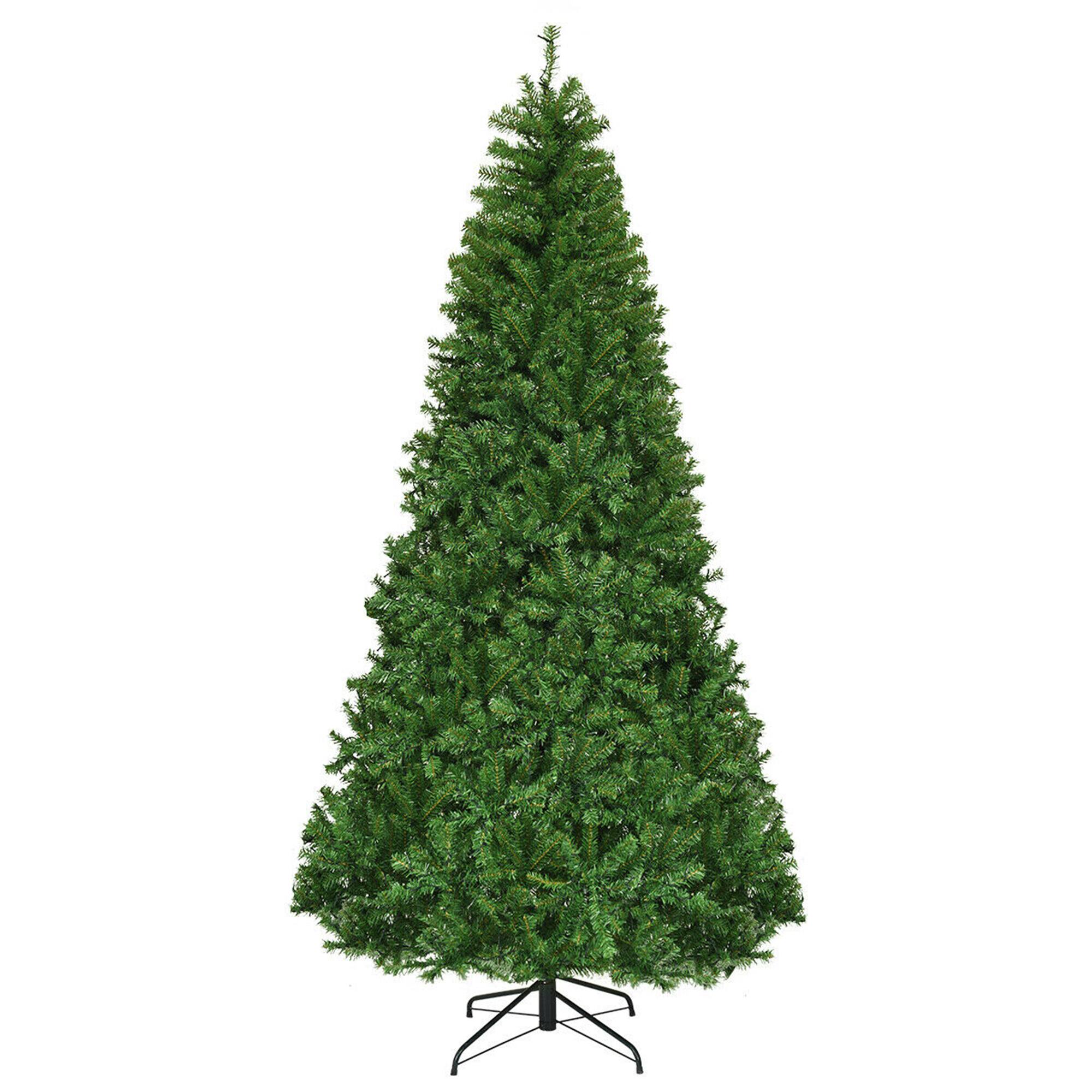 Alt View 3. Gymax - Gymax 8FT Pre-Lit Christmas Tree Hinged Artificial Tree w/ Metal Stand LED Lights - Green.