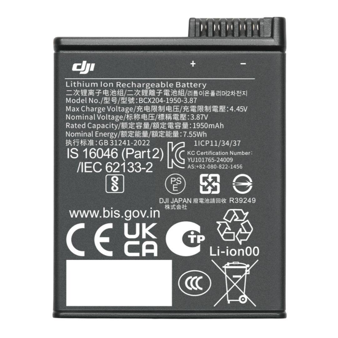 Lithium Ion Rechargeable Battery  
Model No./型号/型號: BCX204-1950-3.87  
Max Charge Voltage/充电限制電壓: 4.45V  
Nominal Voltage/標称電壓: 3.87V  
Rated Capacity/額定容量/額定電容量: 1950mAh  
Nominal Energy/額定能量/額定能量: 7.55Wh  
执行标准: GB 31241-2022  
IS 16046 (Part 2)  
IEC 62133-2  
KC Certification Number: YU101765-24009  
1ICP11/34/37  
AS:+82-080-822-1456  
www.bis.gov.in  
CE UK CA  
Li-ion00  
TP  
JAPAN 废电池请回收 R39249  
AS:+82-080-822-1456