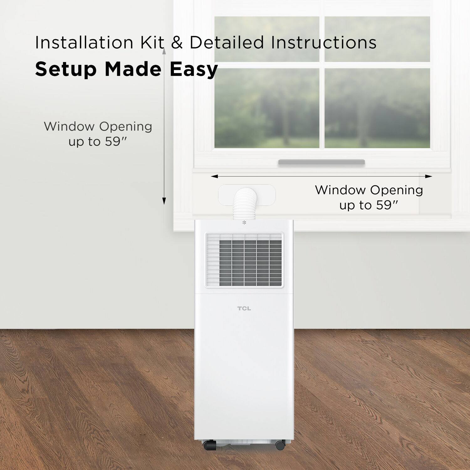 Installation Kit & Detailed Instructions Setup Made Easy Window Opening up to 59"