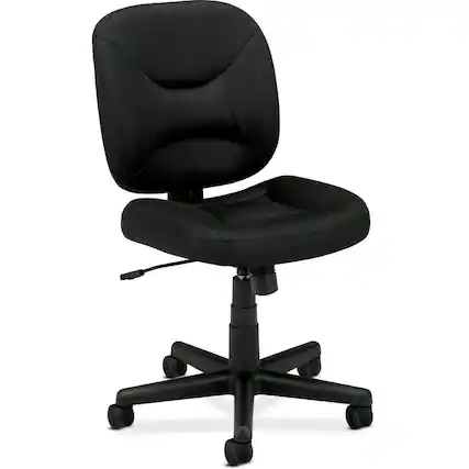 Front. Hivvago - Black Task Chair Office Chair with Padded Seat - Black.