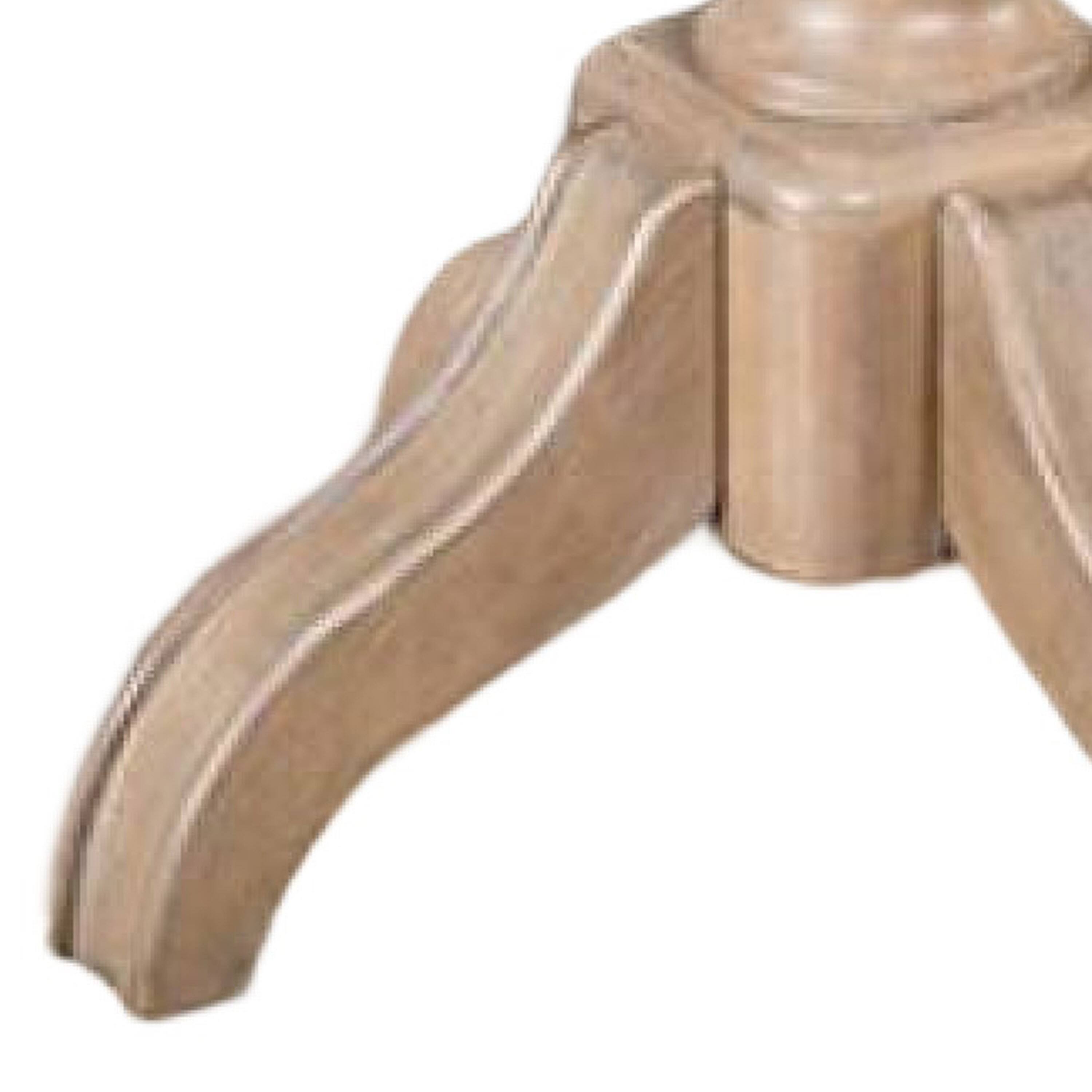 Back. Manhattan Lane - Cherie Round End Table, Light White Washed Solid Rubberwood, 24 Inch - White Wash Brown.