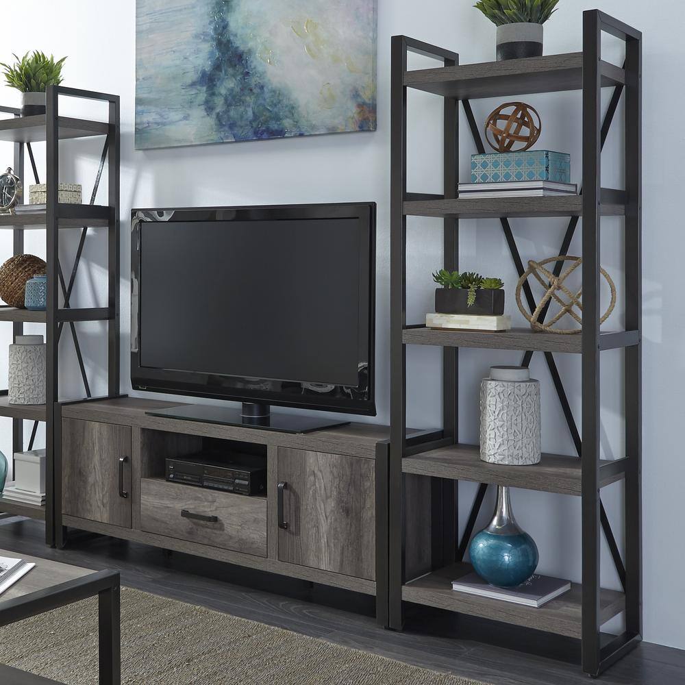 Alt View 3. Liberty Furniture Industries - Tanners Creek Tall Pier Unit in Graystone - Gray.
