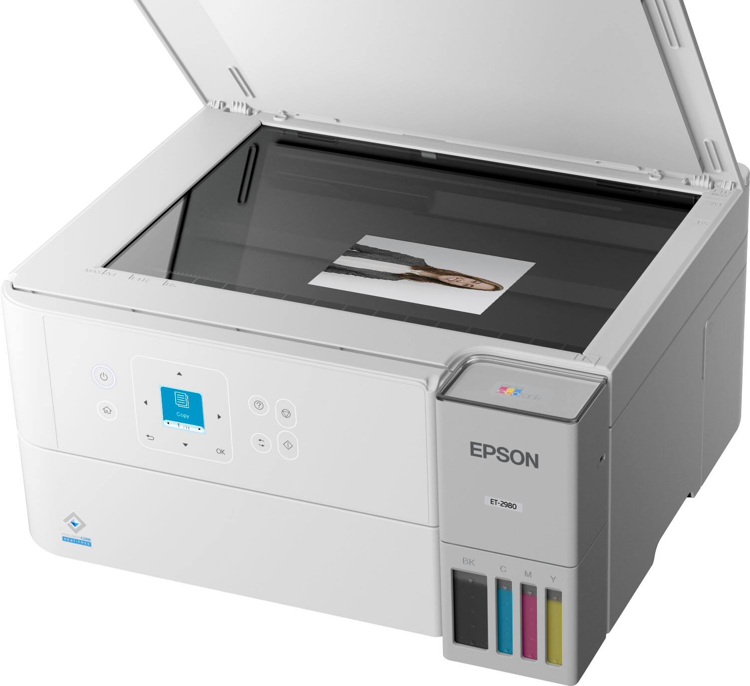 The text on the image reads "Epson ET-2980 UnsEn BK M Y." The correct grouping of the text would be "Epson ET-2980 UnsEn BK M Y."