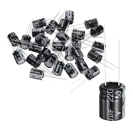 Unique Bargains - 220uF 50V 10x13mm Electrolytic Capacitor, 105C High Temp Radial Leads, for TVs/LCDs/VCD, 30pcs - Black