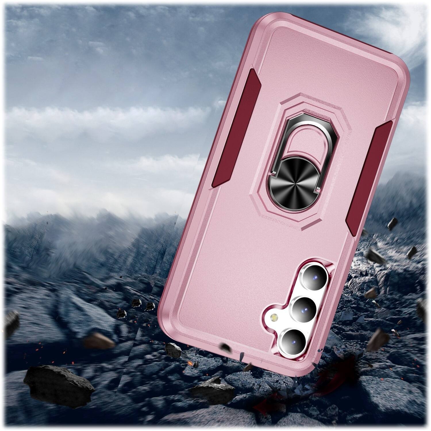 Alt View 14. SaharaCase - Military Kickstand Series Case for Samsung Galaxy S23 FE - Rose Gold.