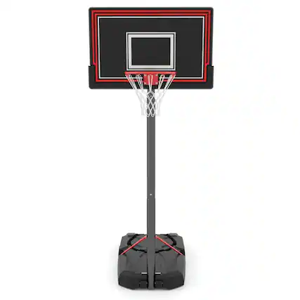 Front. Resenkos - Portable Height-Adjustable Basketball Hoop (7.5-10 FT) - Black - Black.