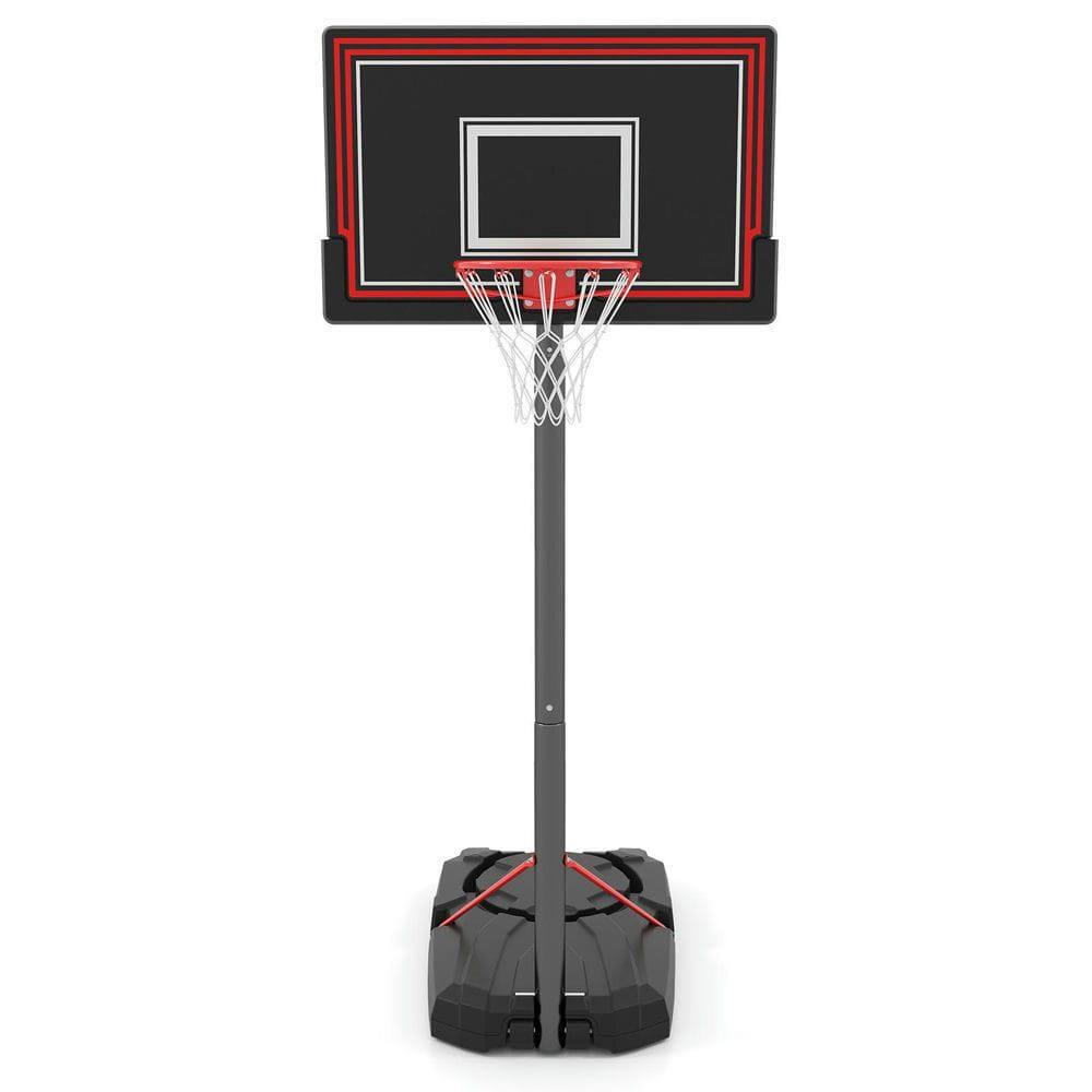Front. Resenkos - Portable Height-Adjustable Basketball Hoop (7.5-10 FT) - Black - Black.
