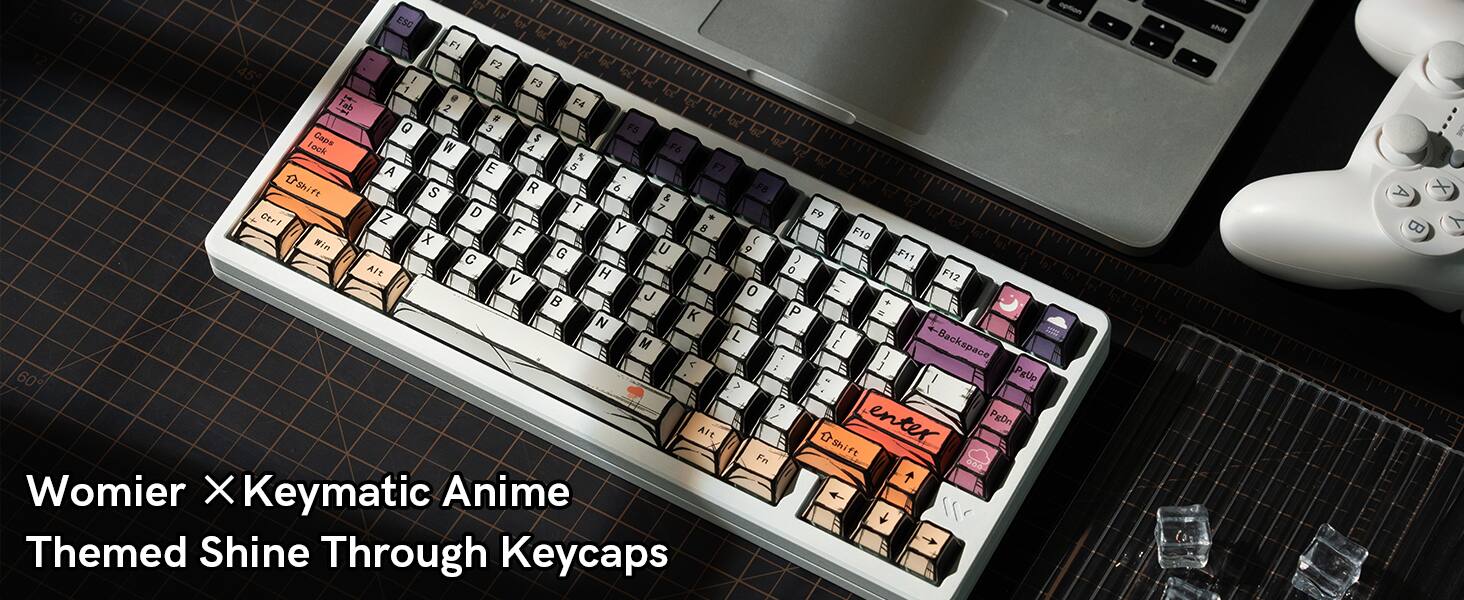 Womier X Keymatic Anime Themed Shine Through Keycaps