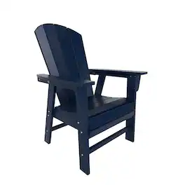 WestinTrends - Malibu Outdoor Patio HDPE Plastic Adirondack Dining Chair - Navy Blue