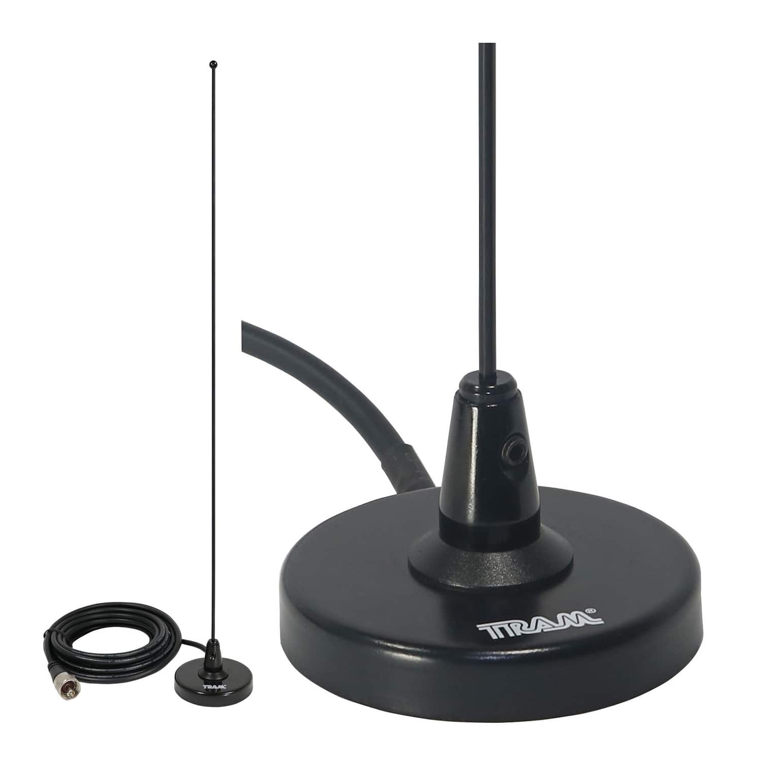 Tram - 10201 150 MHz to 155 MHz VHF Pre-Tuned Magnet Antenna, 19-1/4-In. Tall with 12-Ft. RG58 Cable and PL-259 Connector - Black
