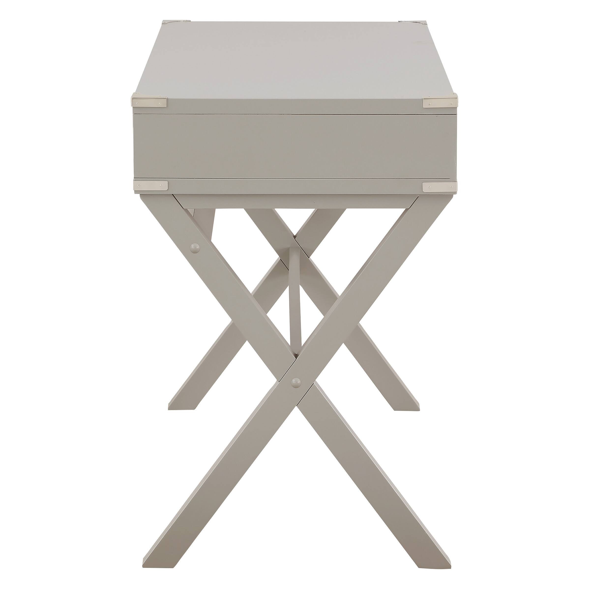 Left. OSP Home Furnishings - Wellington 46" Desk with Power - Grey.