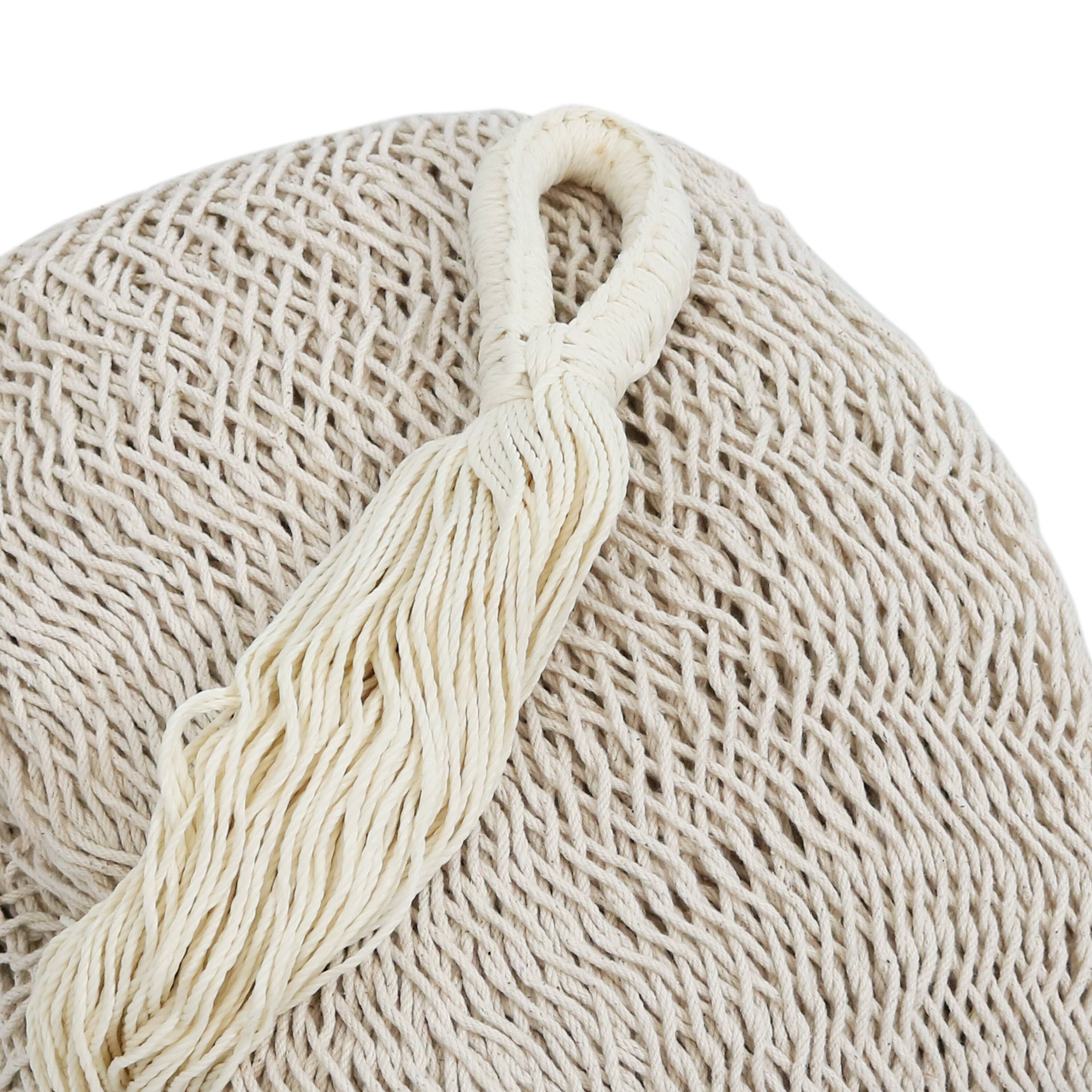 Alt View 5. Sunnydaze - 2-Person Woven Cotton/Nylon Hammock with Steel Stand - Natural.