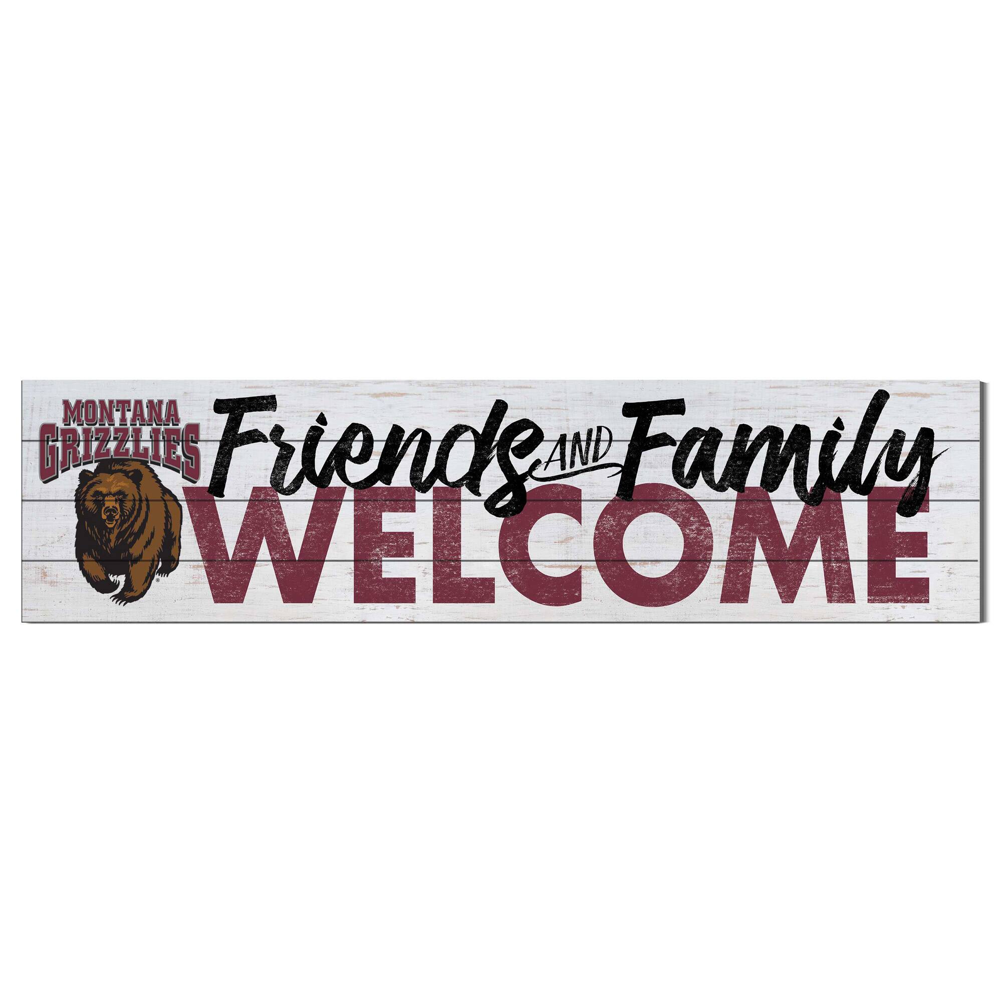 Montana Grizzlies 10'' x 40'' Friends & Family Welcome Sign