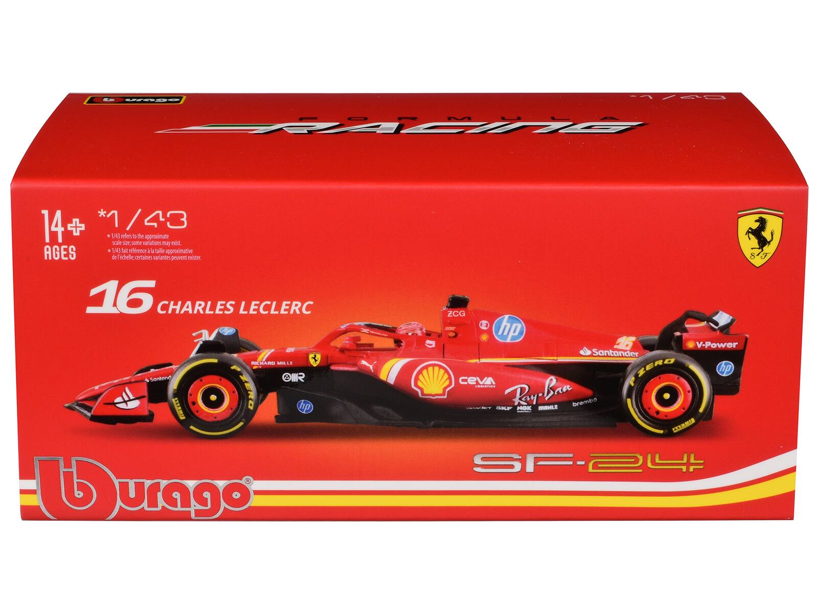 - 74d n RACING 14+ *1 *1/43 145 m c the approximate scale some variations may exist AGES a 143 bait reference la Salle approximative de certaines variances peuvent exister PISH 16 CHARLES LECLERC RICCIARO MEILLAR Sontond OIR + EREEn ZERO hp burago 8 I ZCG hp 16 V-Power Santander PZERO hp CEVA - ONLF Roy-Ban Roy PO - brembo CXERMAR SF-2C