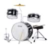 VEVOR - Kids Drum Set, 3-Piece, 14 in Beginner Drum Set with Adjustable Throne Cymbal Pedal Two Pairs of Drumsticks - Black