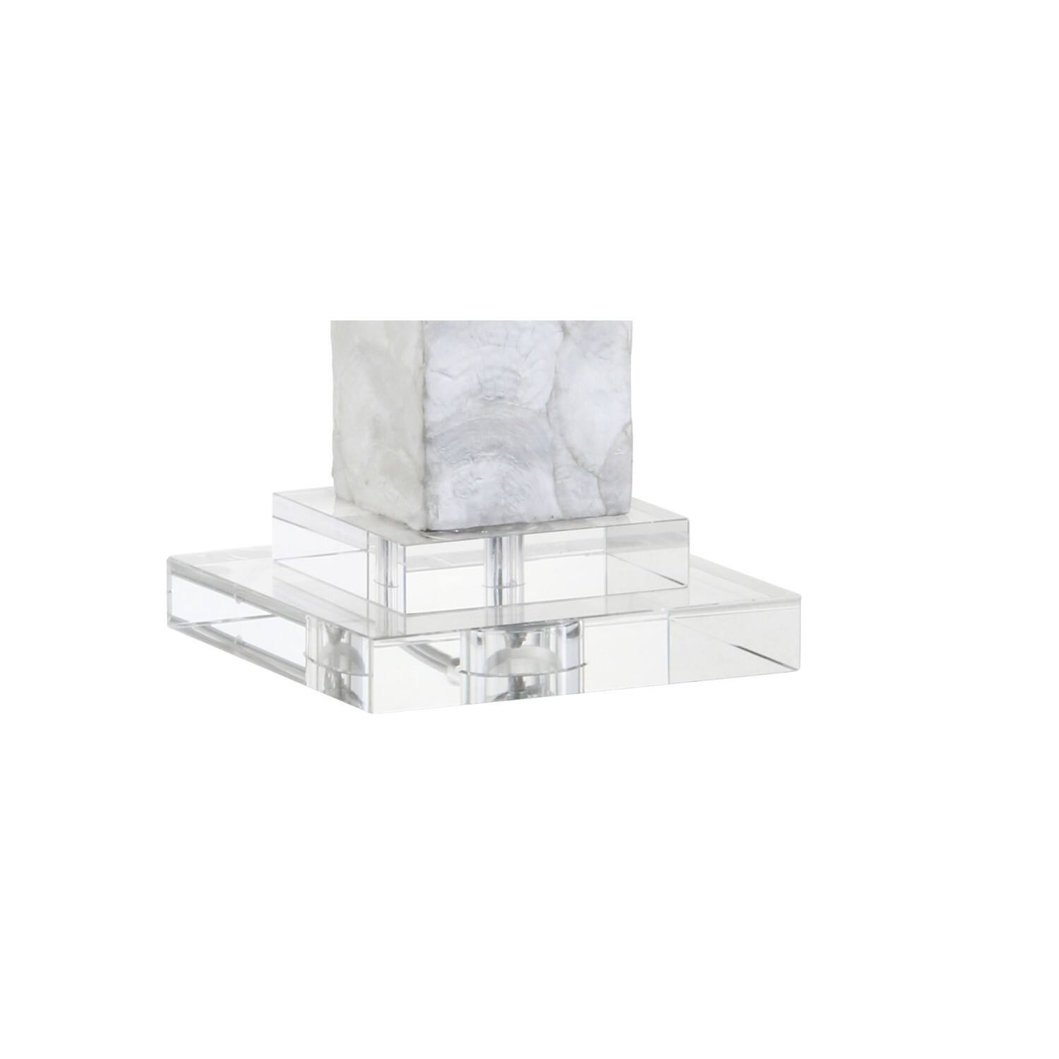 Alt View 4. Jonathan Y - Bailey 32" LED Seashell Table Lamp, White (Set of 2) - White.
