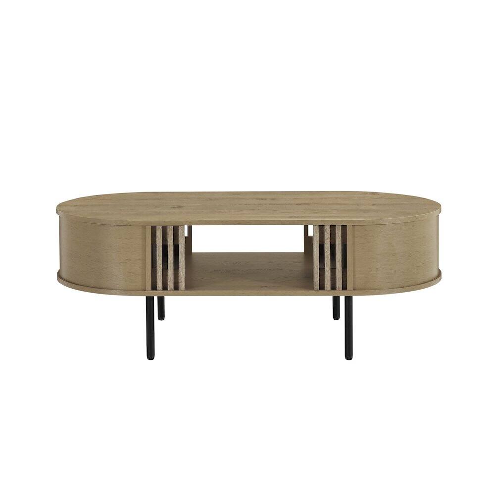 Alt View 1. New Classic Furniture - Brax 47.25 in. Natural Oval Wood Coffee Table - Brown.