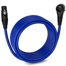 Lyxpro - 25 Ft Right Angle XLR Cable, Male to Female, 3 Pin Microphone Cable - Blue