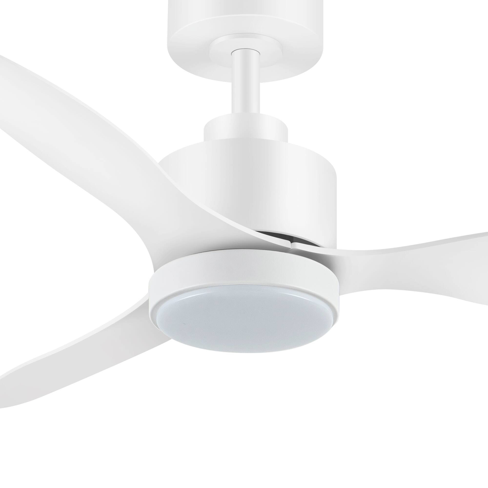 Alt View 4. Breezary - 42-Inch LED Ceiling Fan with 3 ABS Blades, 5-Inch Downrod, Remote Control, 6-Speed Settings - Matte white.