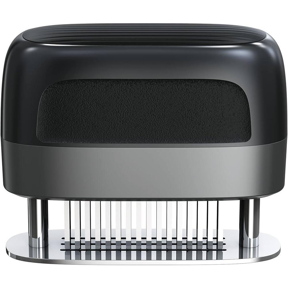 PARKER SLATER - Stainless Steel Meat Tenderizer, 48-Needle, Heavy-Duty Kitchen Mallet - Silver/Black