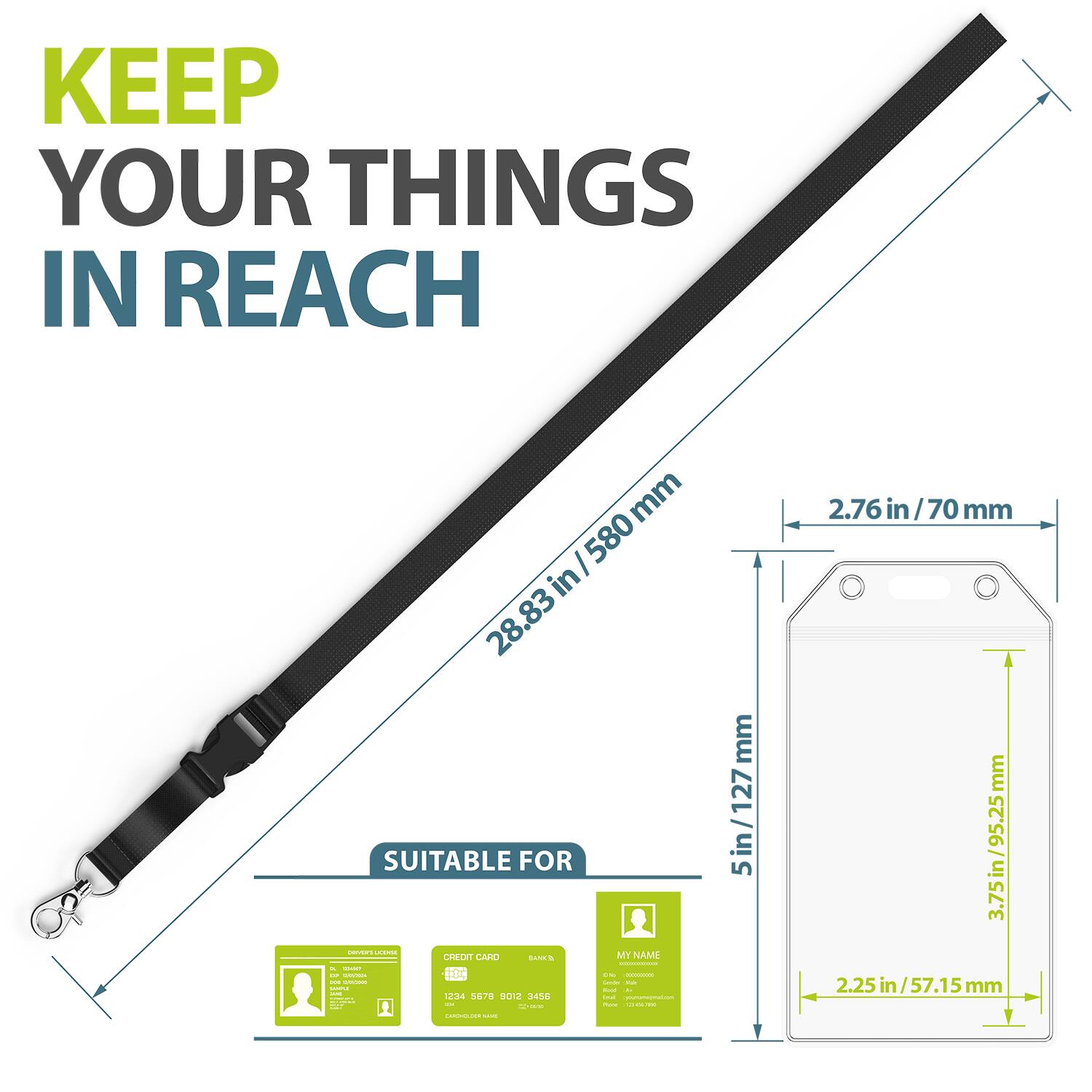 KEEP YOUR THINGS IN REACH

SUITABLE FOR

2.76in/70mm

28.83

5in/127mm

3.75in/95.25mm

2.25in/57.15mm