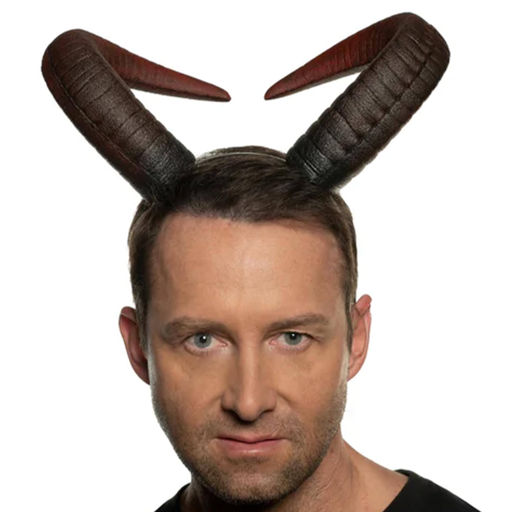 Alt View 1. Underwraps - Bull Horns Foam Adult Costume Headband - Black.