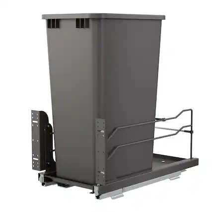 Front. Rev-A-Shelf - Rev-A-Shelf Pullout Kitchen Trash Can 50 qt. with Soft-close, 53WC-1550SCDM-113 - Orion Gray.