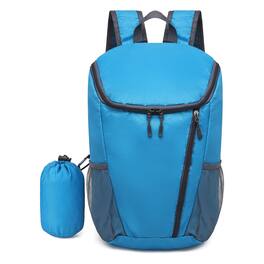 Unique Bargains - Hiking Backpack 20L Packable Daypack Nylon with Adjustable Straps Lightweight Waterproof Outdoor Camping Travel - Lake Blue