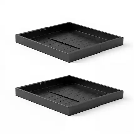 Front. VEVOR - Pull Out Cabinet Organizer, 4 Pack Expandable Width (12.2"-18.9"), 20.47" Deep Pull Out Drawers for Cabinets - Black.