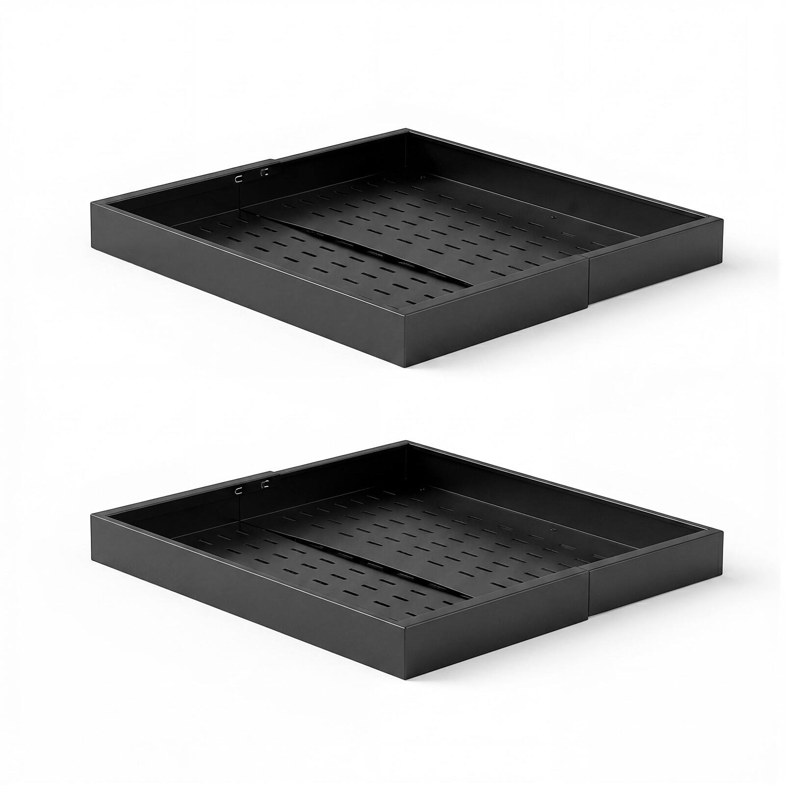 Front. VEVOR - Pull Out Cabinet Organizer, 4 Pack Expandable Width (12.2"-18.9"), 20.47" Deep Pull Out Drawers for Cabinets - Black.