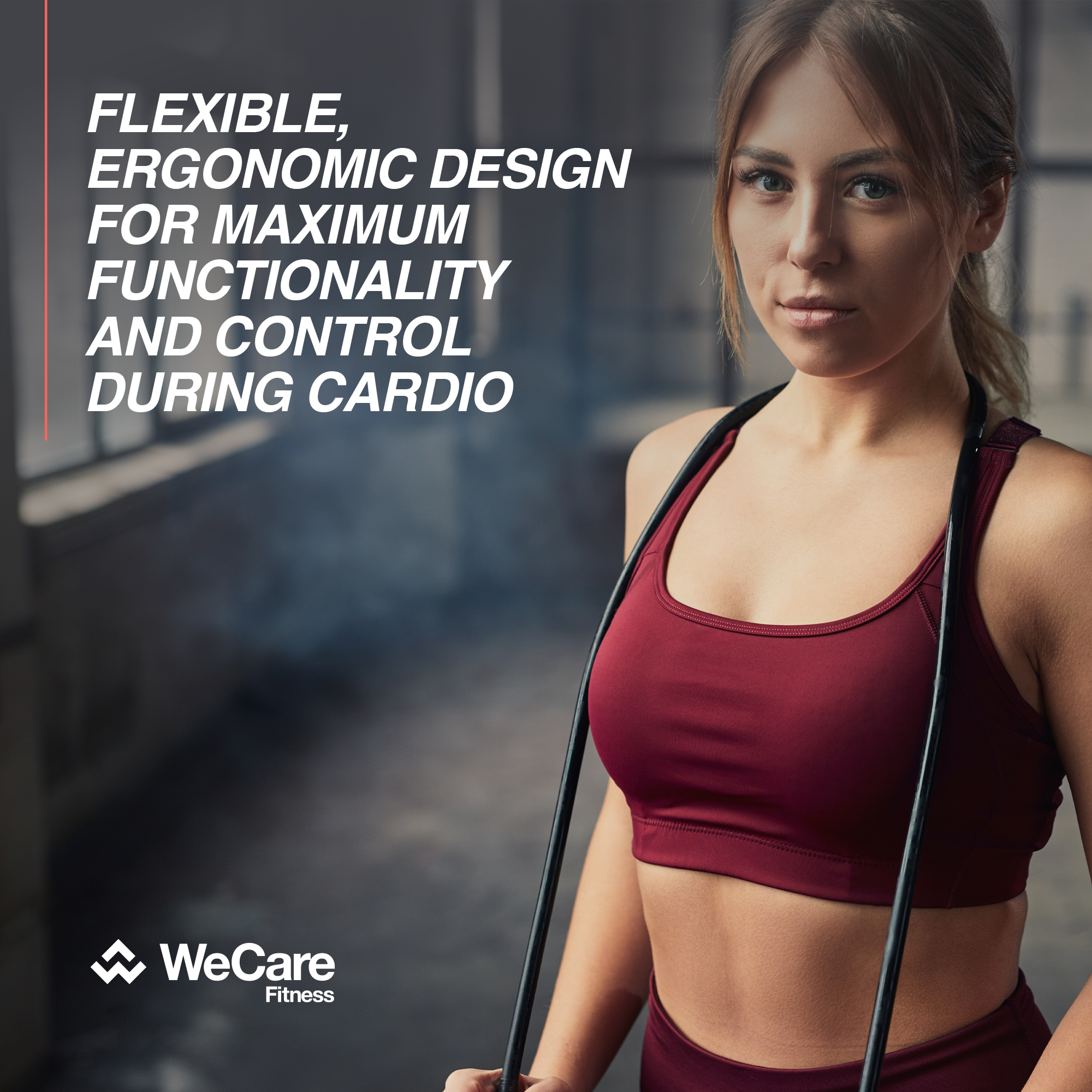 FLEXIBLE, ERGONOMIC DESIGN FOR MAXIMUM FUNCTIONALITY AND CONTROL DURING CARDIO

WeCare Fitness