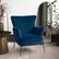 Left. CorLiving - Elwood Wingback Accent Chair - Blue.