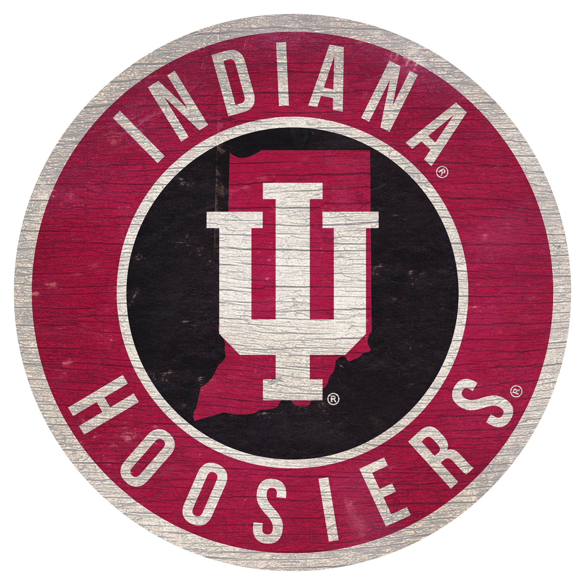 Indiana Hoosiers 12'' x 12'' State Circle Sign