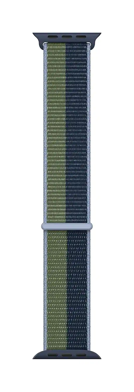 Apple - Watch Band - Sport Loop (45mm) - Abyss /Moss Green - Regular - Blue