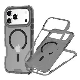 Dteck - For Apple iPhone 17 Pro Max Shockproof Ergonomic Rugged Triple-Layer Magnetic Mag Safe Case Front Frame Cover - Black