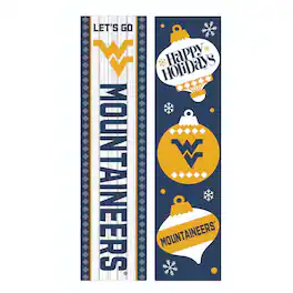 Evergreen Enterprises - West Virginia Mountaineers 47" Double Sided Christmas Leaner Fan Sign - Multicolor