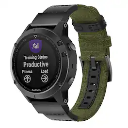 StrapsCo - Rugged Canvas Band QuickFit 22 Watch Strap For Garmin Instinct 3 – 45mm - Green