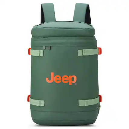 Front. Delsey - Jeep JS013C Cylindrical Backpack - Green.