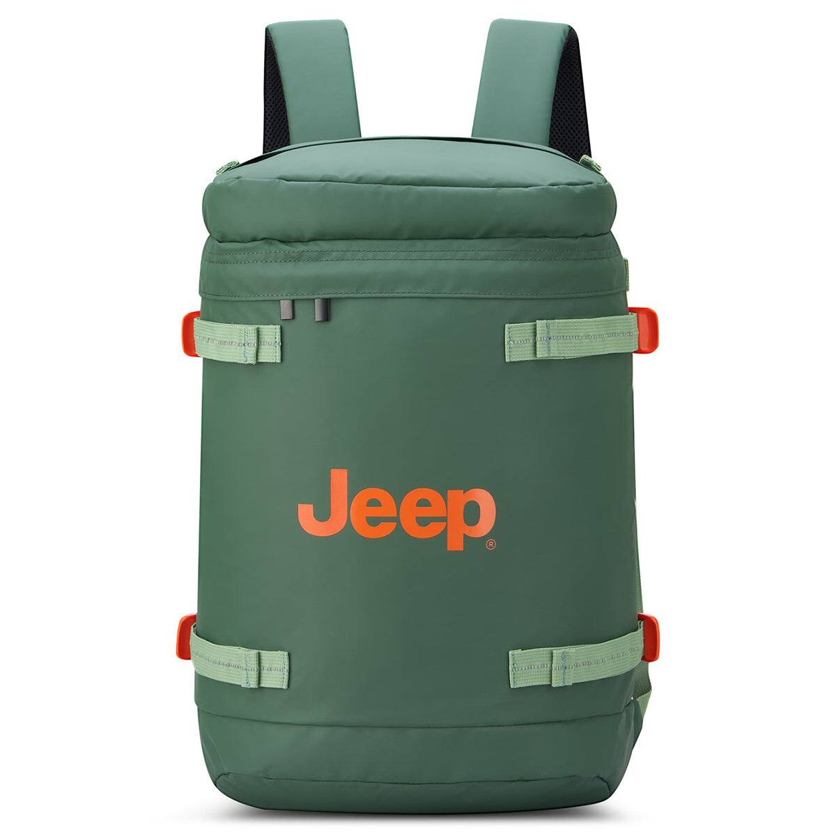Front. Delsey - Jeep JS013C Cylindrical Backpack - Green.