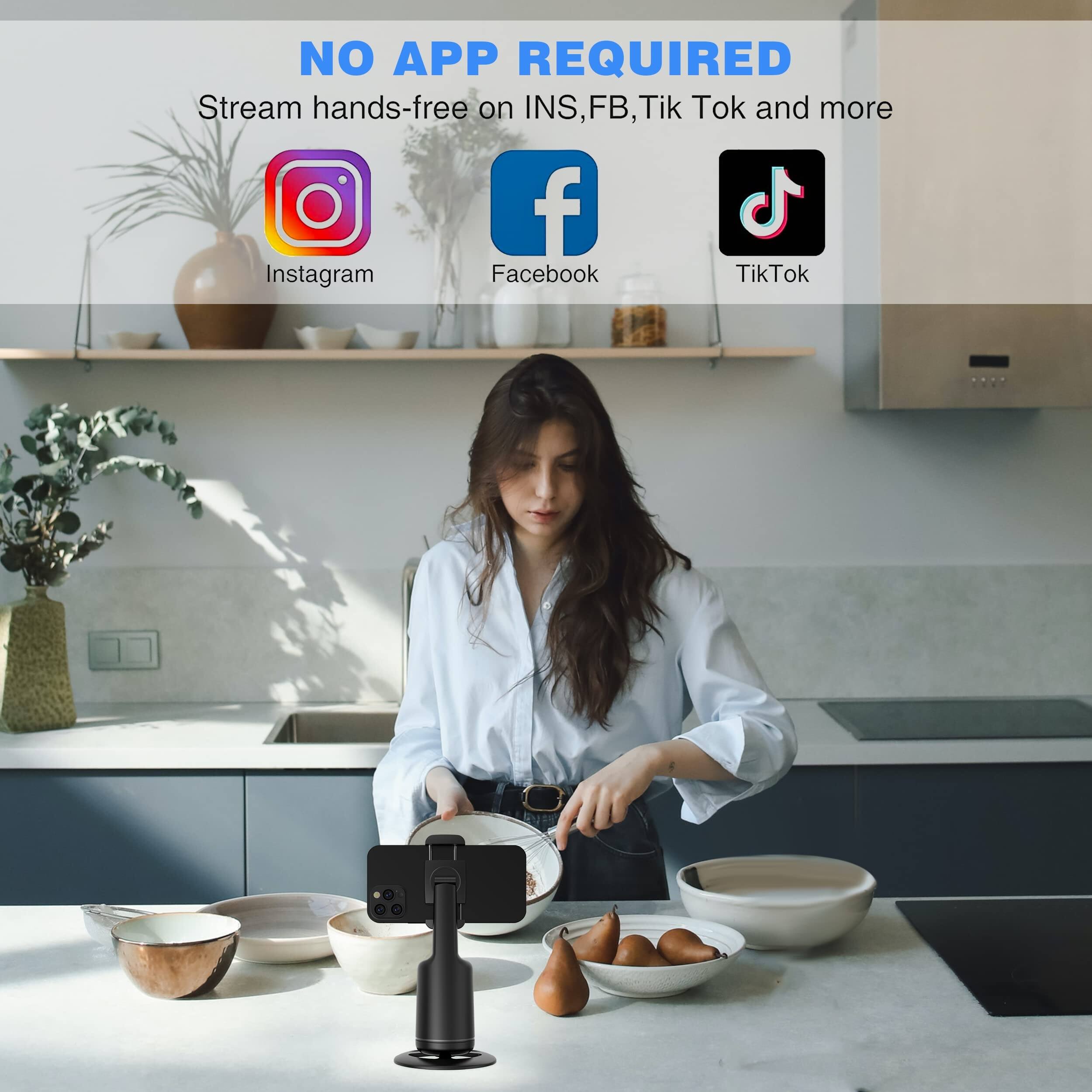 NO APP REQUIRED  
Stream hands-free on INS, FB, TikTok and more  
Instagram Facebook TikTok