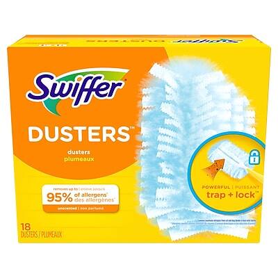 Swiffer Dusters  
dusters plumeaux  

Removes up to 95% of allergens  
without leaving residue  

Powerful | Puissant  
trap + lock  

18 Dusters / Plumeaux