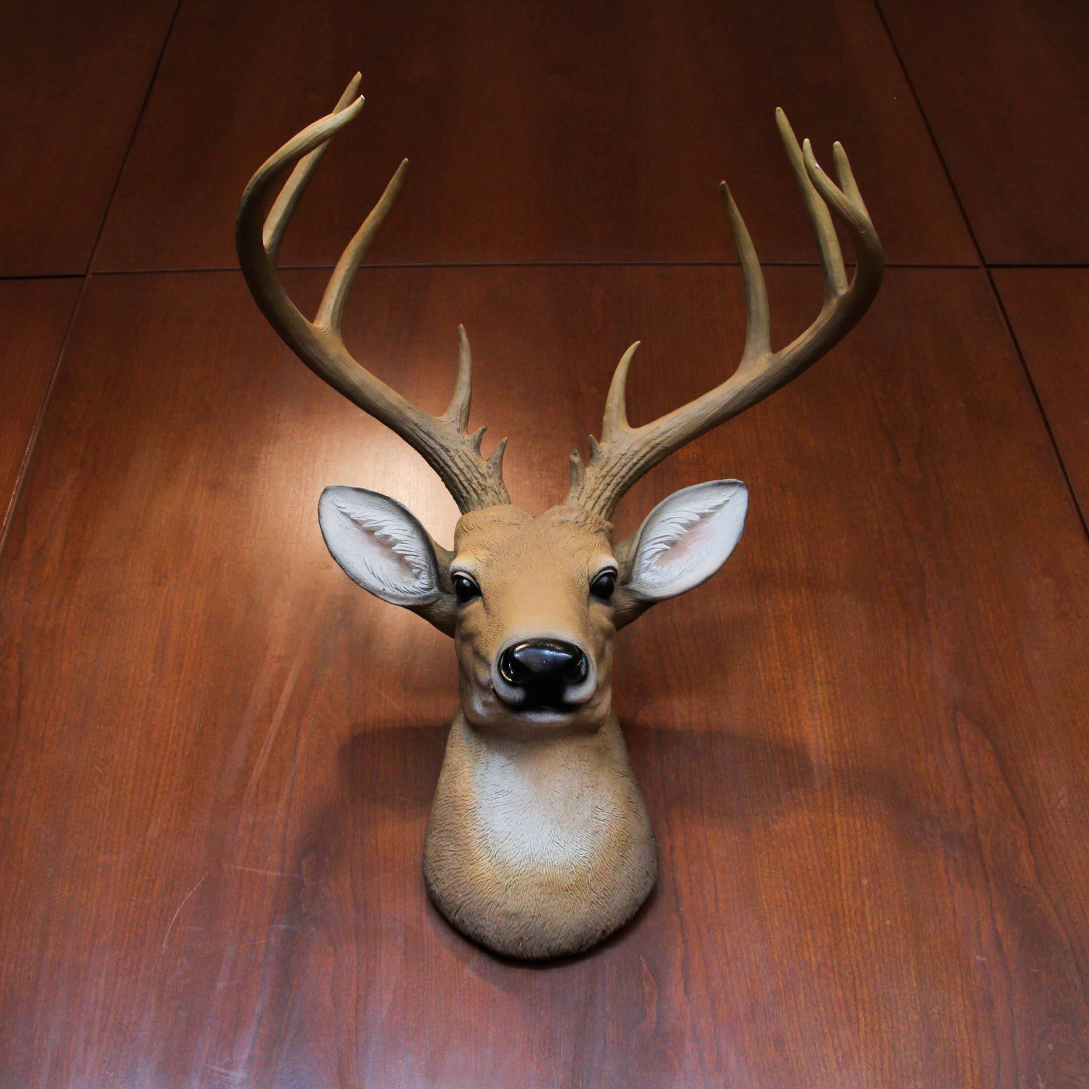 Alt View 3. Zeckos - 12 Point Buck Deer Head Bust Wall Hanging Lodge Decor Trophy Mount 23.5 Inches - Brown.
