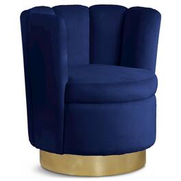 Meridian Furniture - Lily Navy Velvet Accent Chair - Blue