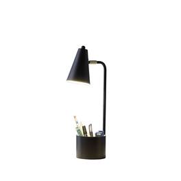 MOOSOO - 19.5" Desk Lamp with Organizer for Students, Metal Task Lamp with Organizer - Black
